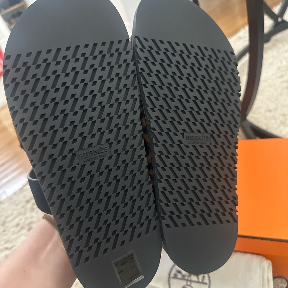 Chypre sandal Leopard Print Black Sandals - Picture 8 of 14